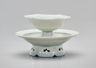 Chinese Qingbai Porcelain Cup with Stand