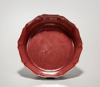 Chinese Red-Glazed Porcelain Dish
