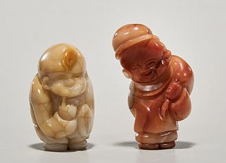 Two Chinese Shoushan Stone Figural Carvings