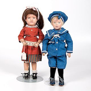Schoenhut Boy and Girl Dolls  