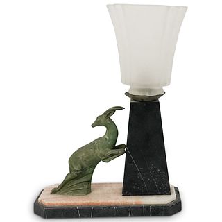 Art Deco Leaping Ibex Table Lamp