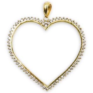 18k Gold and Diamond Heart Pendant