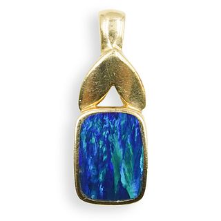 14k Gold and Opal Figural Pendant