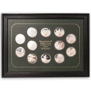 (12 Pc) Silver Norman Rockwell Medallic Tribute To Robert Frost