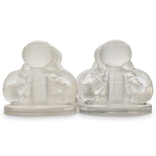 (6 Pc) Lalique Crystal Place Card Holders