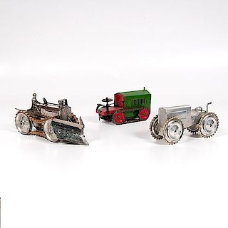 Strutco Tin Tractor and Animate Toy Co. Pressed Steel Tractor, Plus 