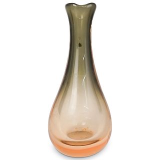 Seguso Style Amber Glass Vase