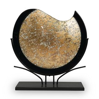 Moon Form Gold Flake Glass Vase