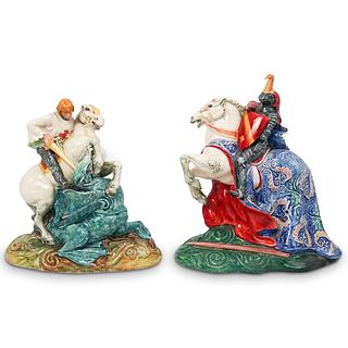 (2 Pc) Royal Doulton Porcelain Knight Figurines