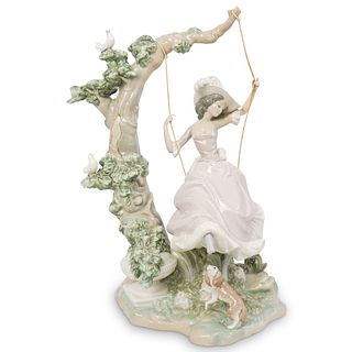 Lladro "Victorian Girl On Swing" Porcelain