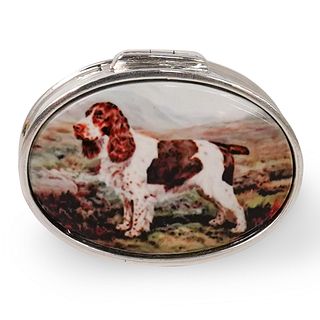 Sterling Silver and Enamel Pill Box