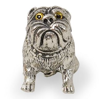 Miniature Sterling Silver Dog Figurine