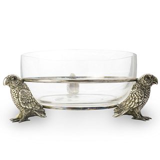 Silver Plated and Glass Figural Centerbowl