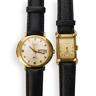 (2 Pc) Vintage Bulova 10k Gold Plated Watch