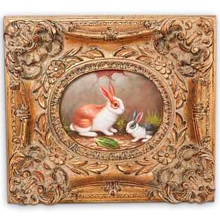 Oil On Canvas Rabbit Painting