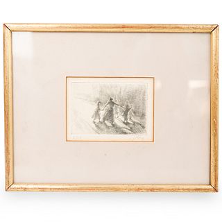 Antique Signed Etching