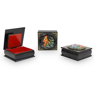 (3 Pc) Russian Lacquered Boxes