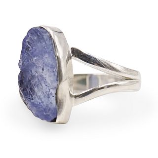 Tanzanite Crystal Silver Ring