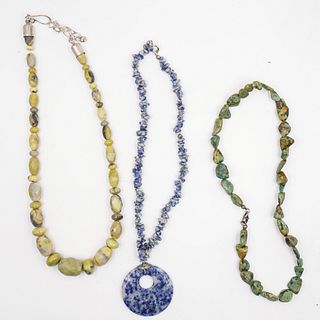 (3 Pc) Stone Necklace Collection