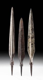 Three 18th C. Bornean Iron Spear Heads
