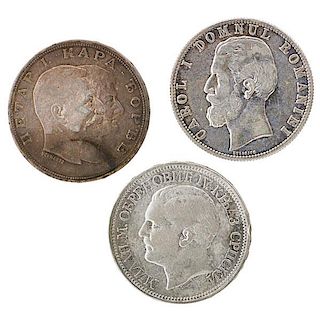 COINS OF ROMANIA AND SERBIA