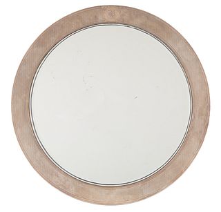 AN ART DECO OVAL MIRROR WITH SILVER FRAME, TIFFANY & CO., NEW YORK, 1907-1947