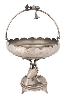 A SILVER-PLATED BOUQUET BASKET, ROGERS & BRO., WATERBURY, CONNECTICUT, CIRCA 1847-1855