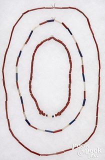 Three strands of 17th c. glass trade beads