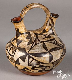 New Mexico Acoma Indian polychromed wedding vase,