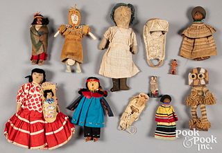 Group of Native American Indian dolls
