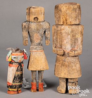 Three Hopi Indian carved and painted Kachina doll