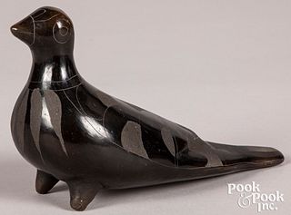 Mexican Tonala Jal blackware pottery bird, 20th c