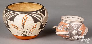 Two Laguna Indian Pueblo pottery bowls