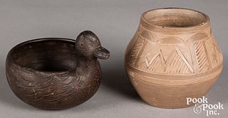 Two pieces of Cherokee Indian pottery
