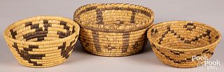 Three Native American baskets