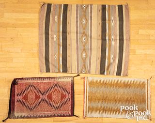 Three Navajo Indian weavings