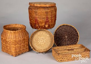 Group of five baskets