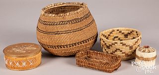 Group of Native American baskets