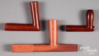 Three Native American Indian catlinite pipes