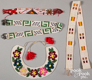 Native American Indian beaded items, 20th c.