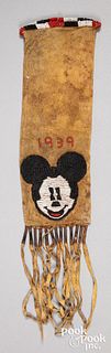 Unique Plains Indian Mickey Mouse beaded pipe bag