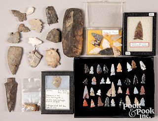 Group of Native American Indian stone artifacts