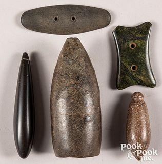 Five Replica ancient stone artifacts