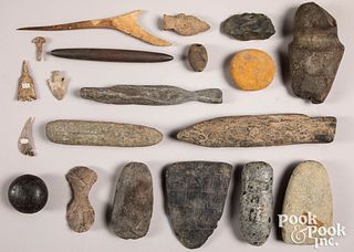 Group of various stone items