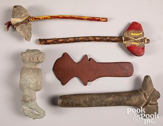 Five contemporary battle axe and tomahawk items