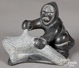 Lucassie Echalook (1942-), Inuit carving