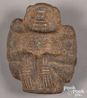 Taino Indian stone carved anthropomorphic effigy