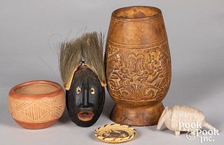 Group of Native American Indian and tribal curios