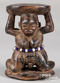 Angola Chokwe People carved prestige stool