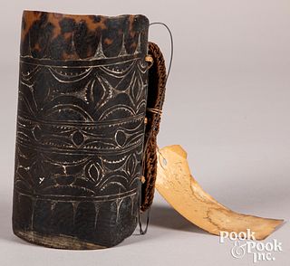 Papua New Guinea carved shell armband
